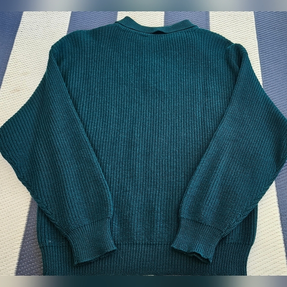 Eileen Fisher 100% Wool Knitted Sweater. Deep Green Size MEDIUM. Collared/button - Picture 13 of 13